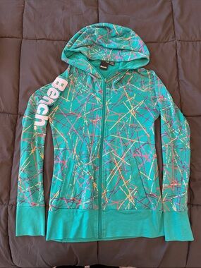 Bench Teal Hoodie with Bright Paint-Splash Design